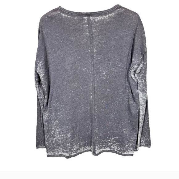 Chaser Horse Graphic Burnout Tee Large Long Sleeve Gray Oversized Western Boho - Picture 7 of 8